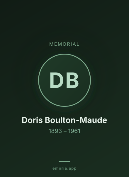 Memorial portrait of Doris Boulton-Maude