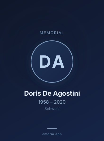 Memorial portrait of Doris De Agostini