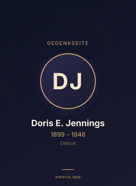 Gedenkportrait von Doris E. Jennings
