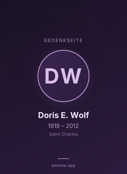 Gedenkportrait von Doris E. Wolf