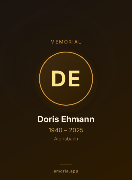 Memorial portrait of Doris Ehmann