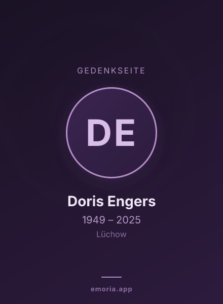 Gedenkportrait von Doris Engers