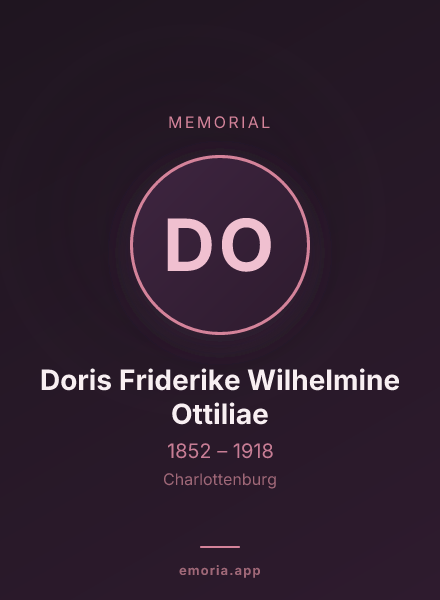 Memorial portrait of Doris Friderike Wilhelmine Ottiliae