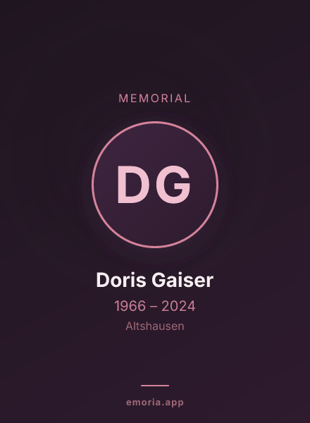 Memorial portrait of Doris Gaiser
