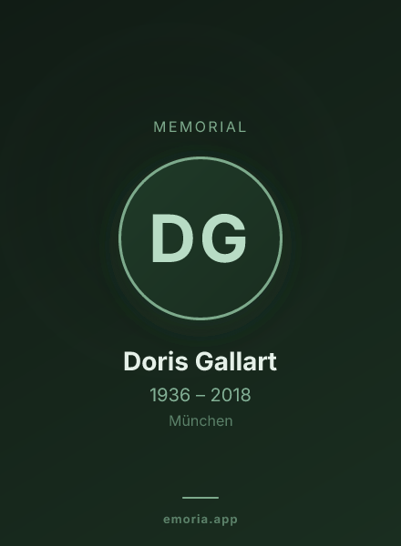 Memorial portrait of Doris Gallart