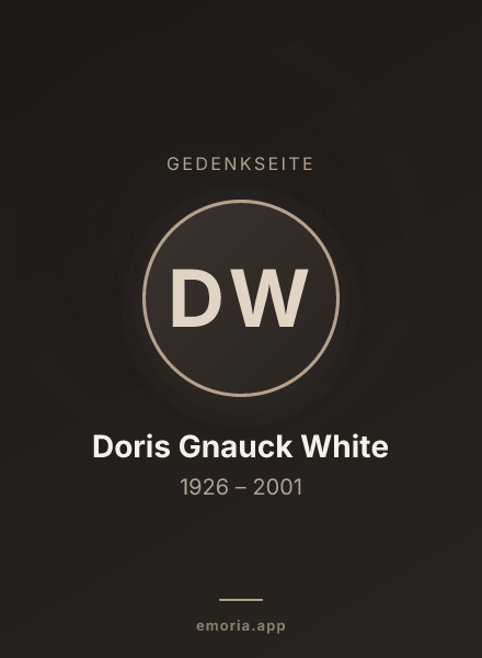 Gedenkportrait von Doris Gnauck White