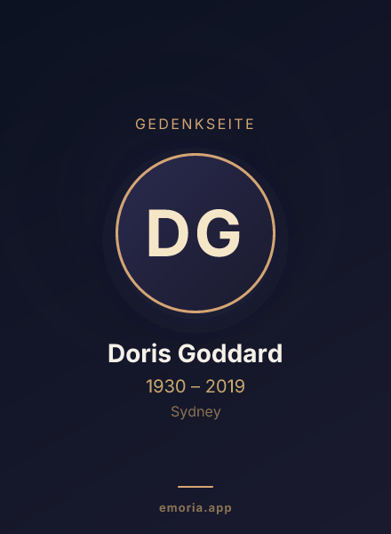 Gedenkportrait von Doris Goddard