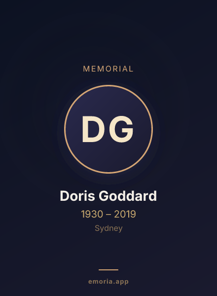 Memorial portrait of Doris Goddard