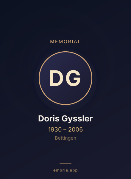 Memorial portrait of Doris Gyssler