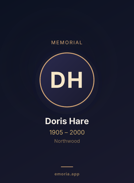 Memorial portrait of Doris Hare