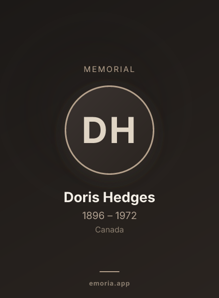 Memorial portrait of Doris Hedges