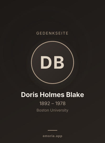 Gedenkportrait von Doris Holmes Blake
