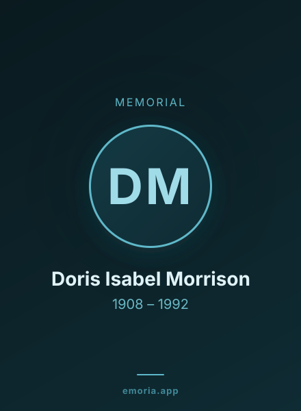 Memorial portrait of Doris Isabel Morrison