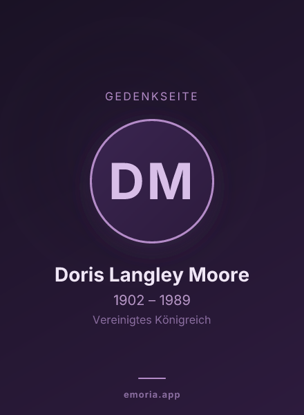 Gedenkportrait von Doris Langley Moore