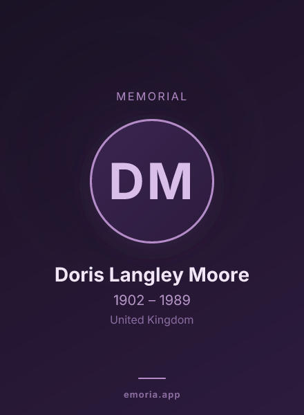 Memorial portrait of Doris Langley Moore