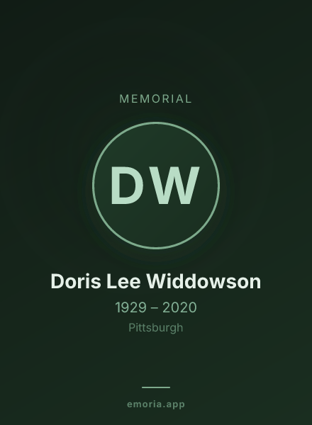 Memorial portrait of Doris Lee Widdowson