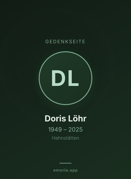Gedenkportrait von Doris Löhr