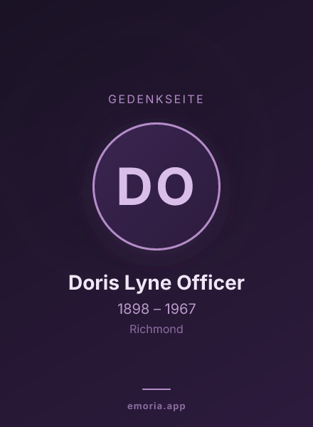 Gedenkportrait von Doris Lyne Officer