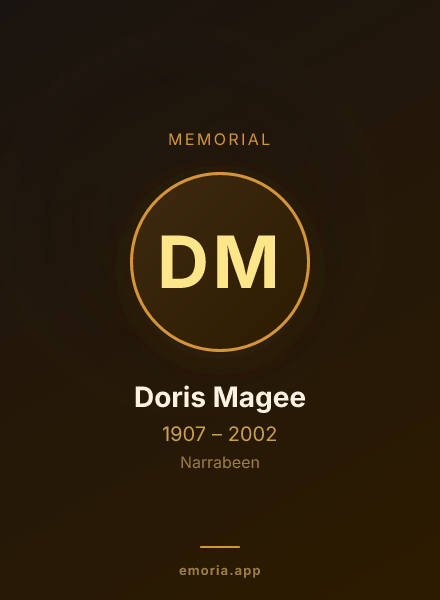 Memorial portrait of Doris Magee
