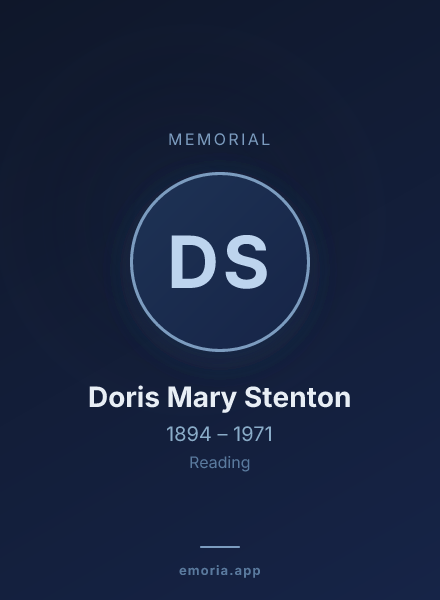 Memorial portrait of Doris Mary Stenton