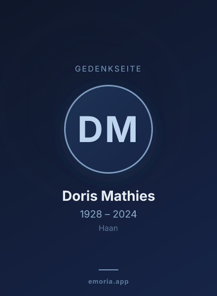Gedenkportrait von Doris Mathies