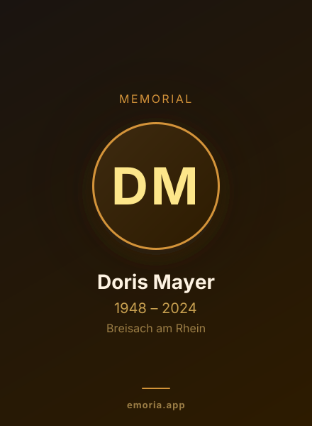 Memorial portrait of Doris Mayer