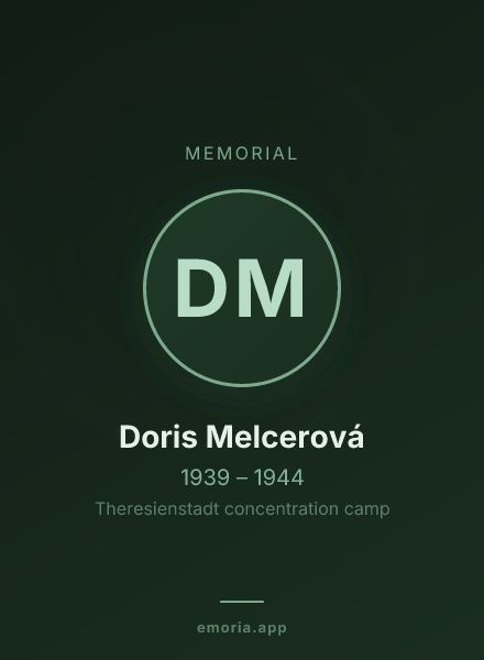 Memorial portrait of Doris Melcerová