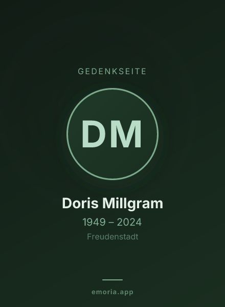 Gedenkportrait von Doris Millgram