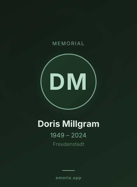 Memorial portrait of Doris Millgram