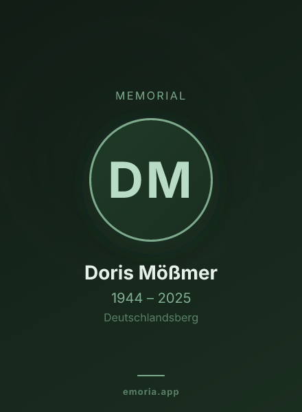 Memorial portrait of Doris Mößmer