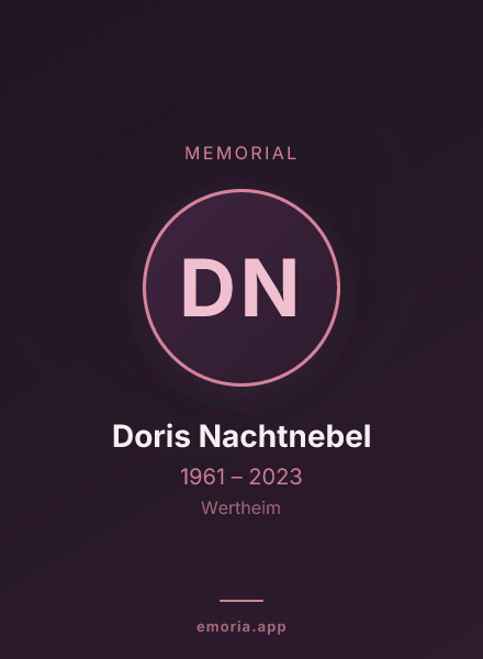 Memorial portrait of Doris Nachtnebel