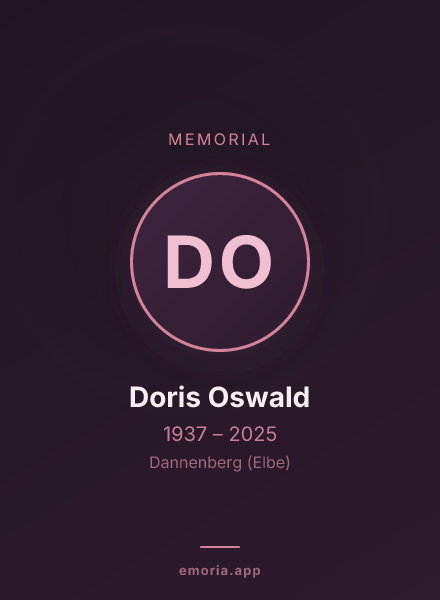 Memorial portrait of Doris Oswald