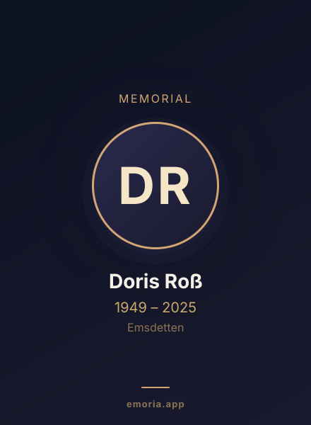 Memorial portrait of Doris Roß