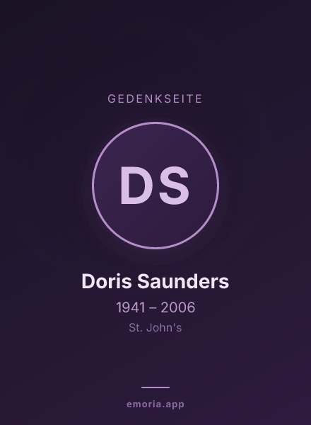 Gedenkportrait von Doris Saunders