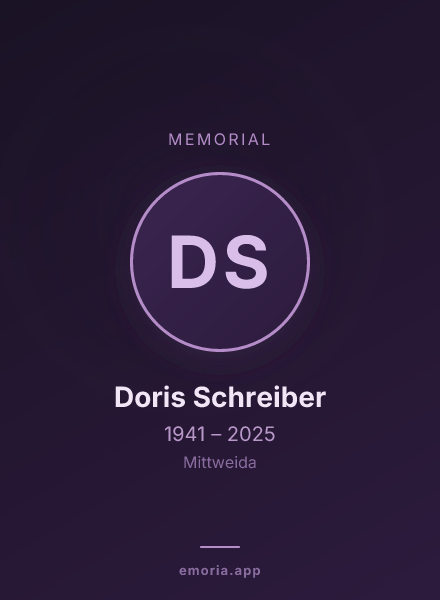 Memorial portrait of Doris Schreiber