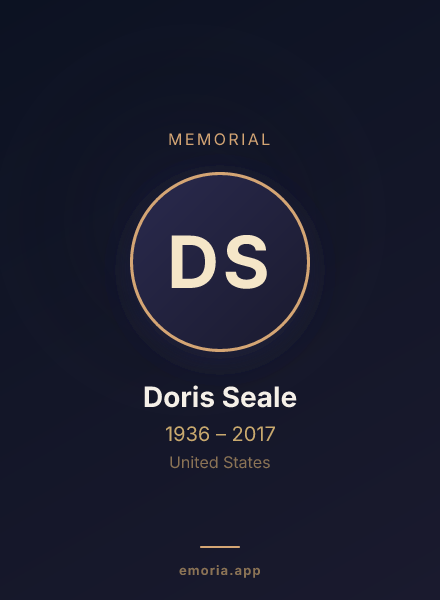 Memorial portrait of Doris Seale