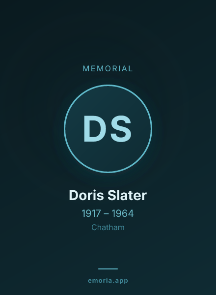 Memorial portrait of Doris Slater