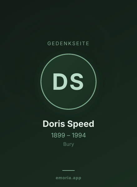 Gedenkportrait von Doris Speed