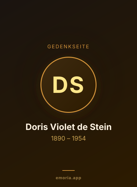 Gedenkportrait von Doris Violet de Stein