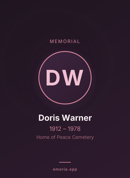 Memorial portrait of Doris Warner