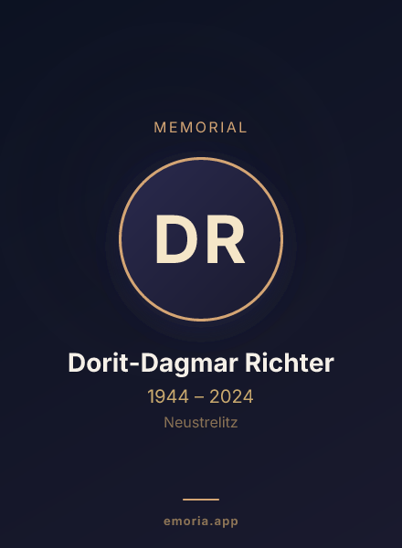 Memorial portrait of Dorit-Dagmar Richter