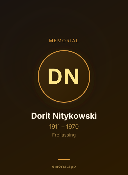 Memorial portrait of Dorit Nitykowski
