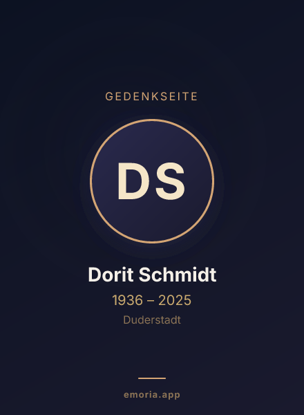 Gedenkportrait von Dorit Schmidt
