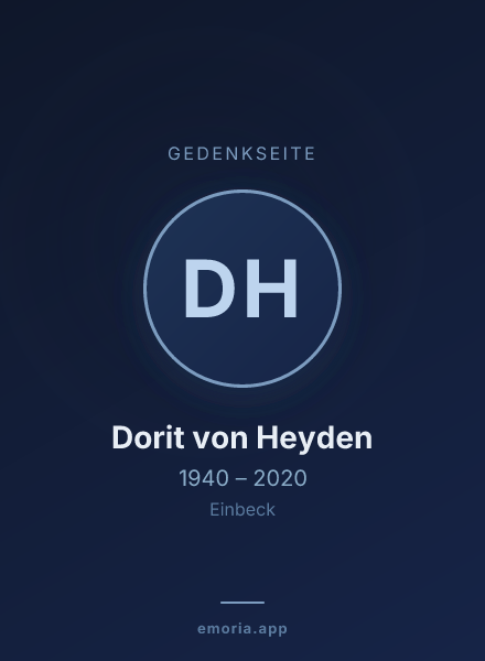 Gedenkportrait von Dorit von Heyden