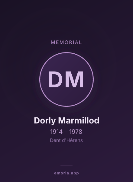 Memorial portrait of Dorly Marmillod