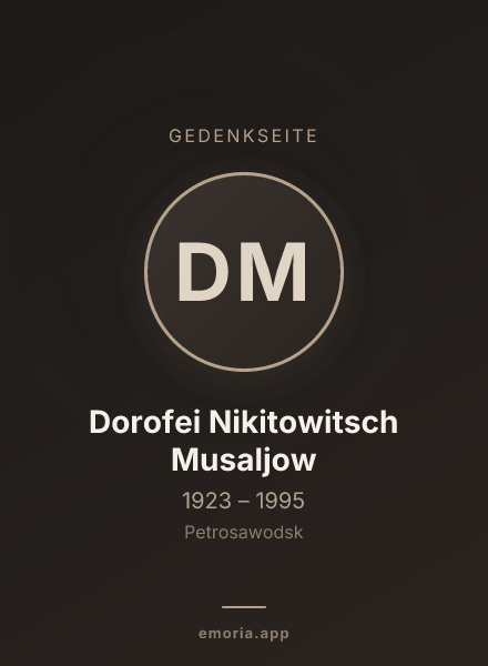 Gedenkportrait von Dorofei Nikitowitsch Musaljow