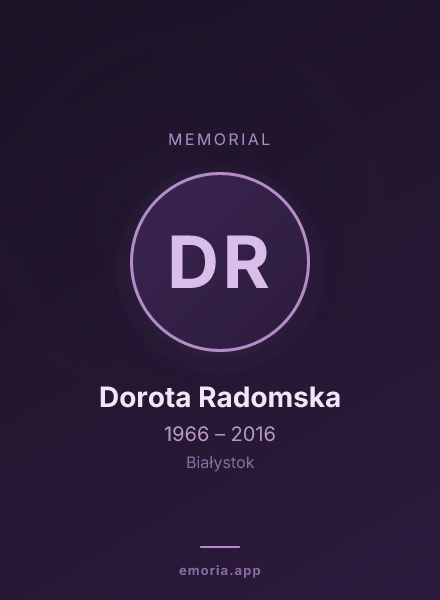 Memorial portrait of Dorota Radomska