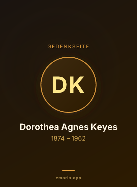 Gedenkportrait von Dorothea Agnes Keyes