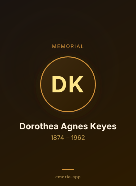 Memorial portrait of Dorothea Agnes Keyes
