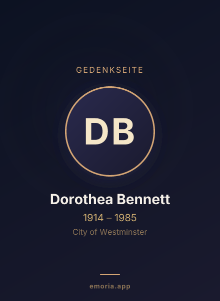 Gedenkportrait von Dorothea Bennett